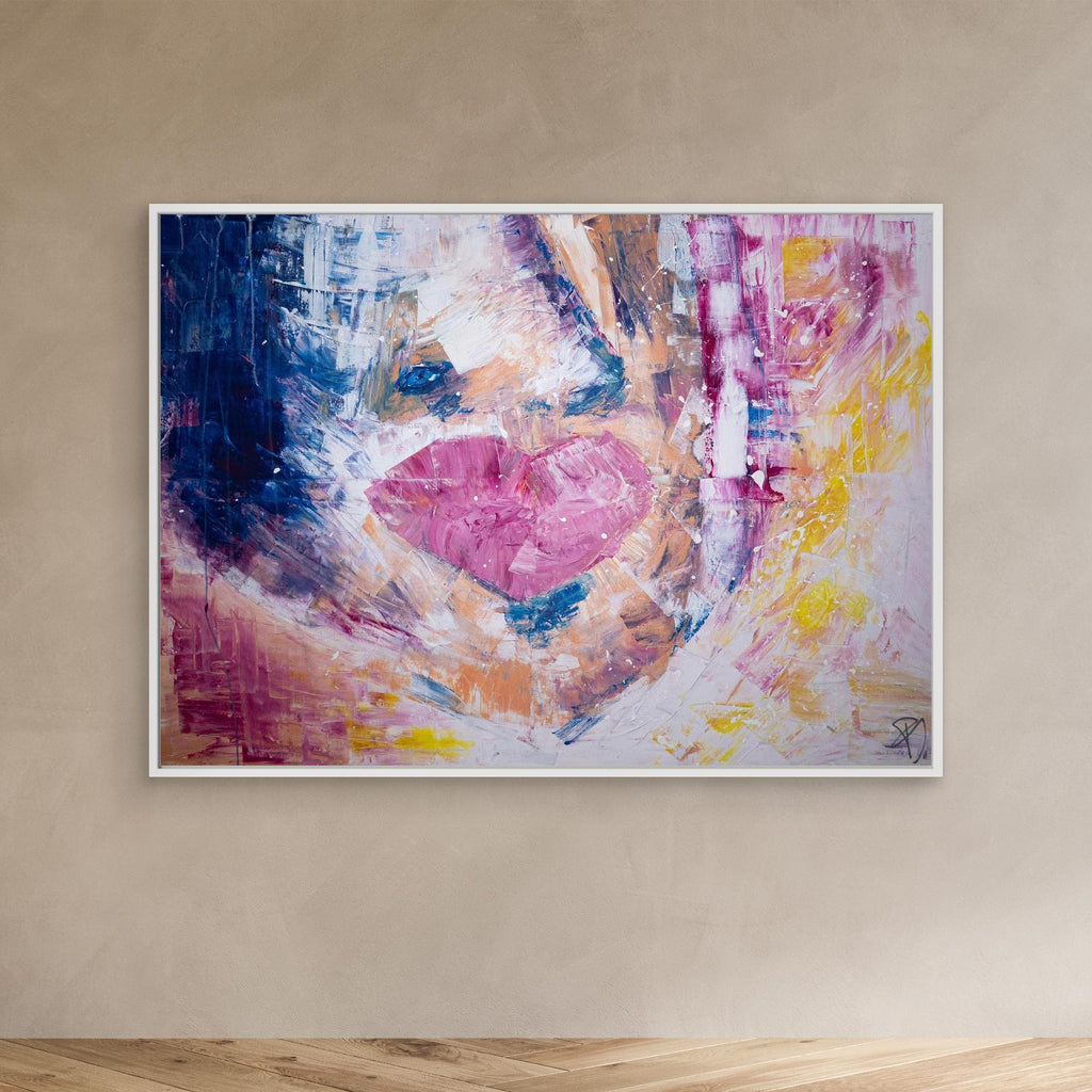 - UNTITLED on canvas - wooden/white/black frame