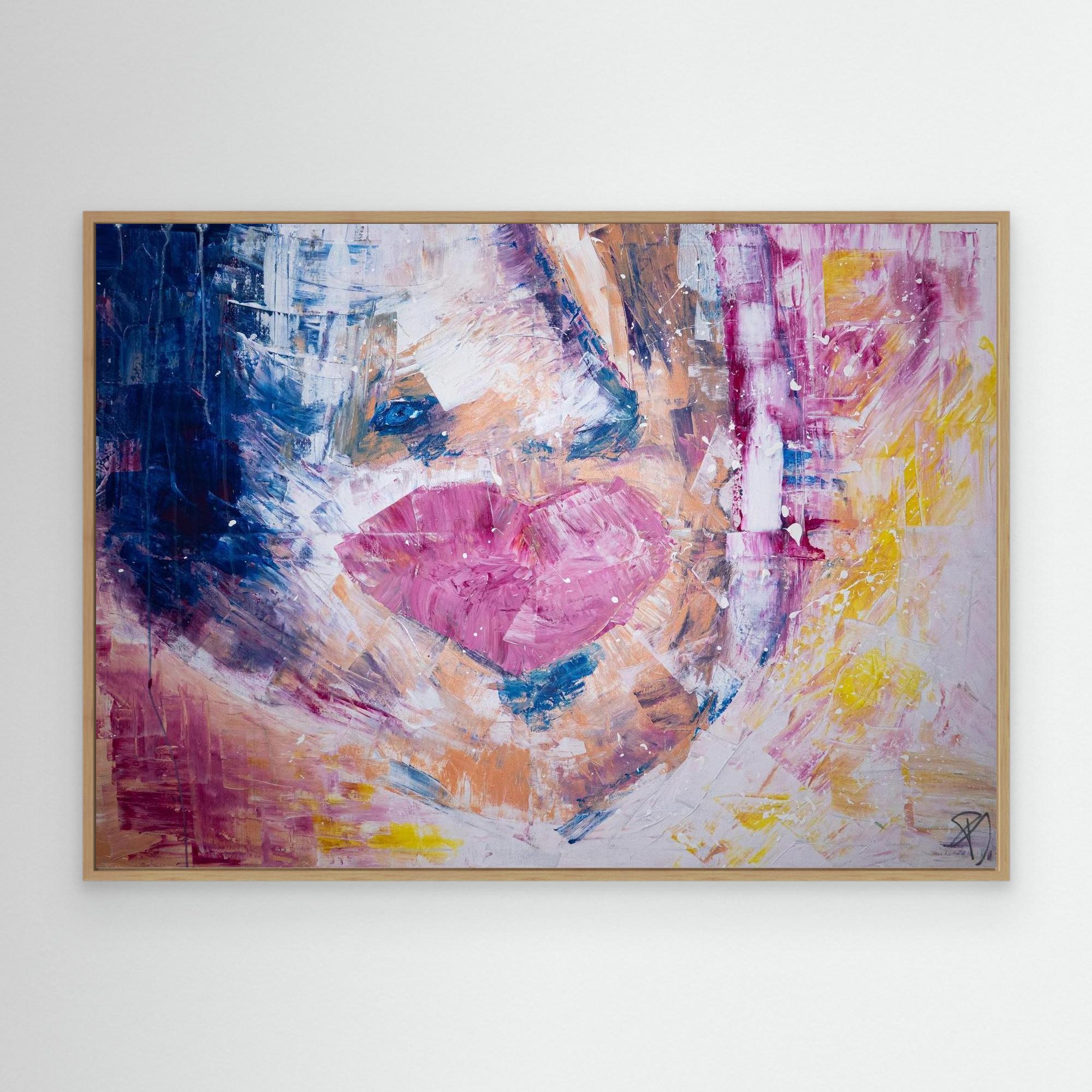 - UNTITLED on canvas - wooden/white/black frame