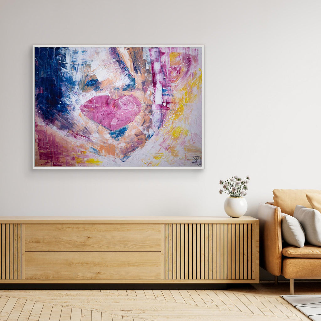 - UNTITLED on canvas - wooden/white/black frame