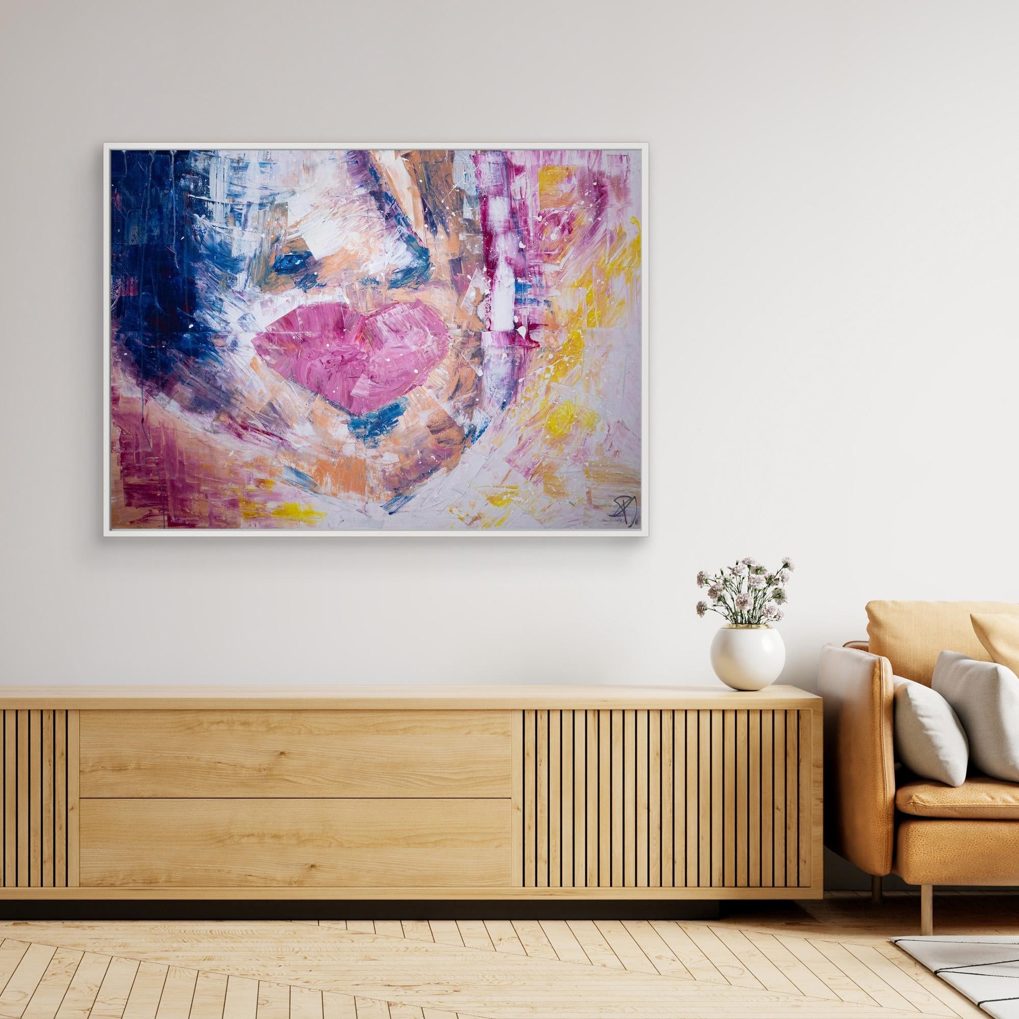 - UNTITLED on canvas - wooden/white/black frame