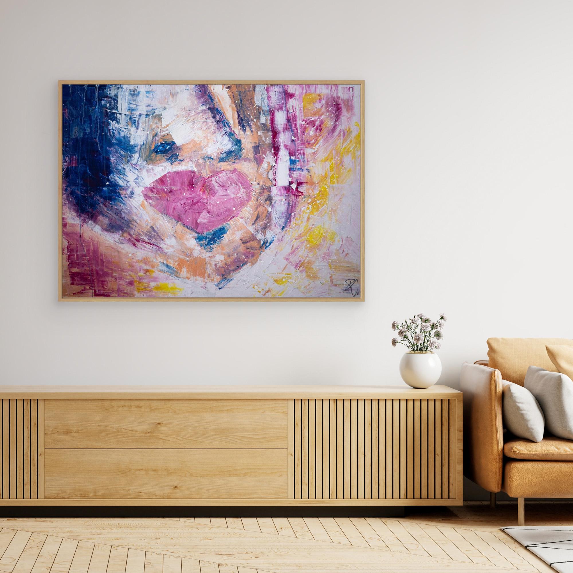 - UNTITLED on canvas - wooden/white/black frame