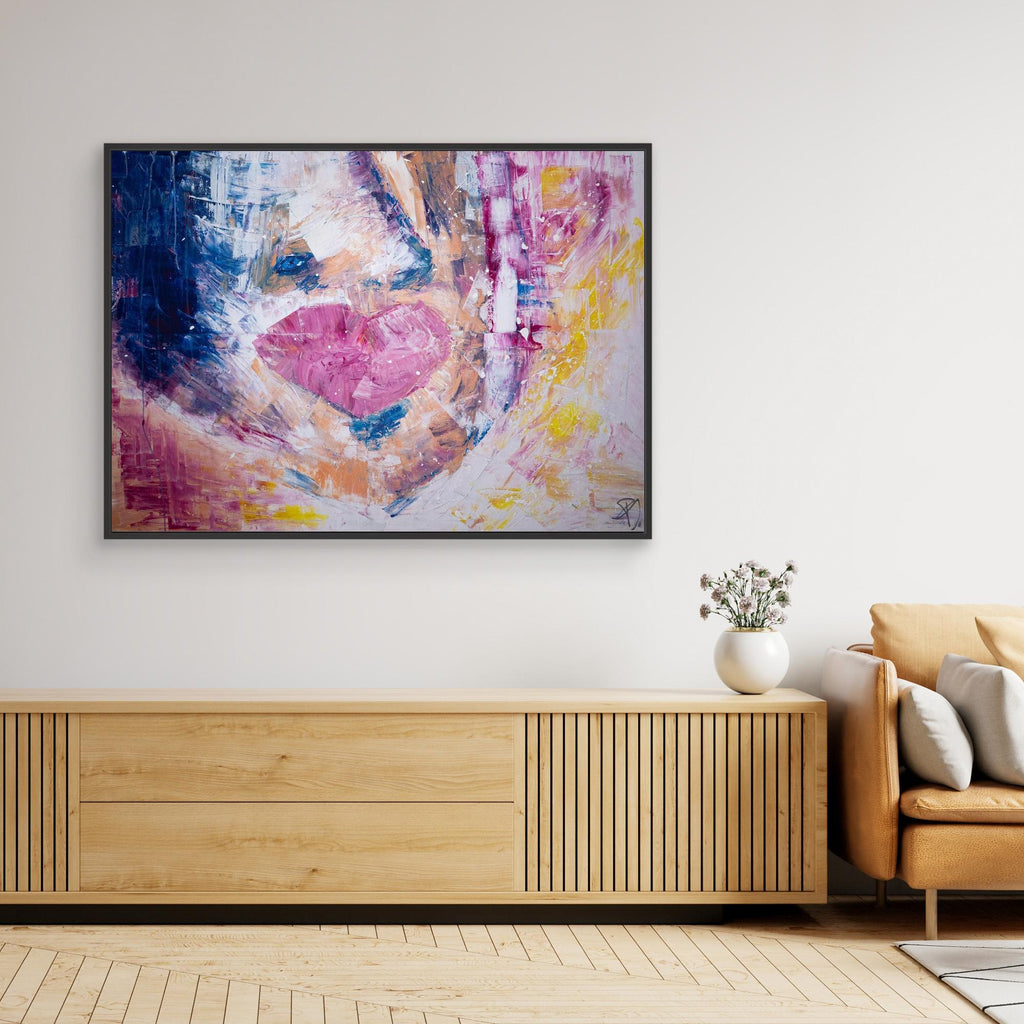 - UNTITLED on canvas - wooden/white/black frame