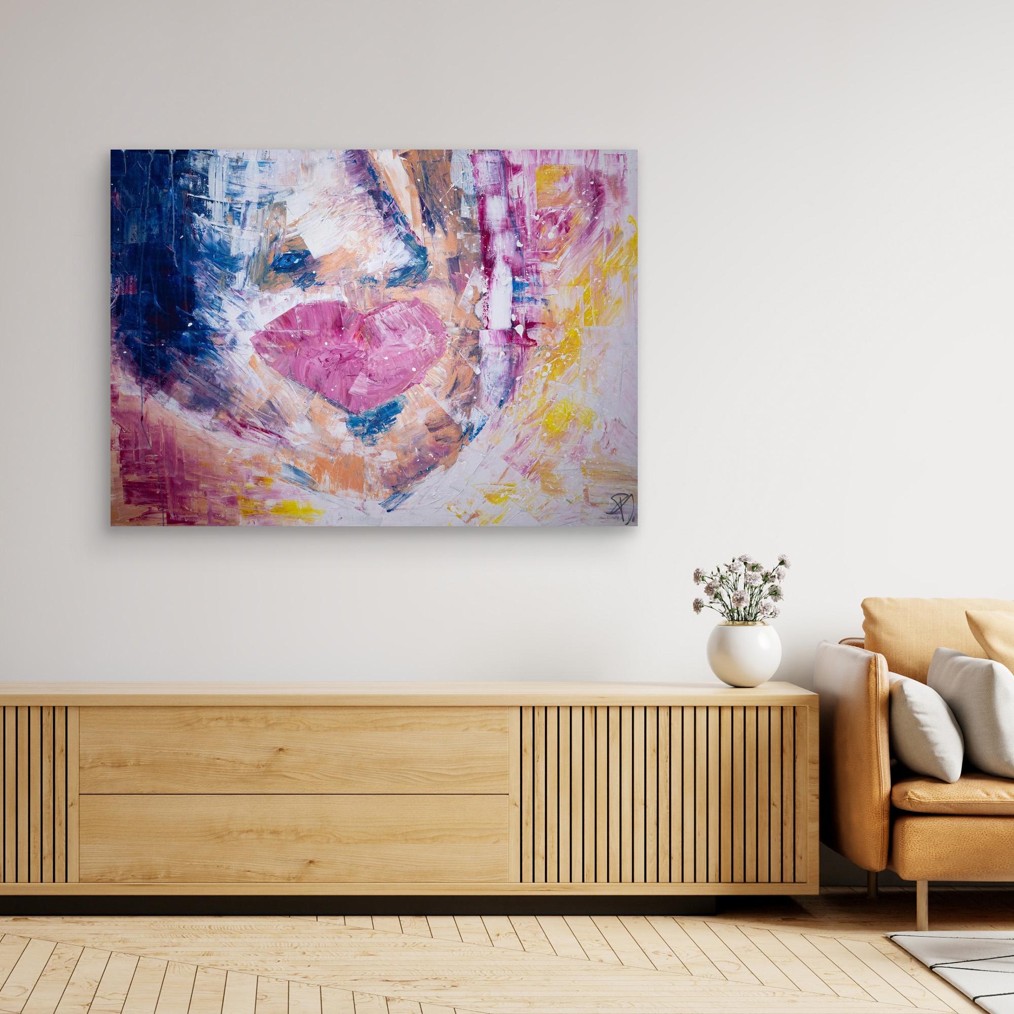 - UNTITLED on canvas - wooden/white/black frame